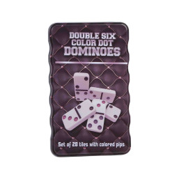 Double Six Dominoes, 28 Tile Colored Dots Domino Game Set